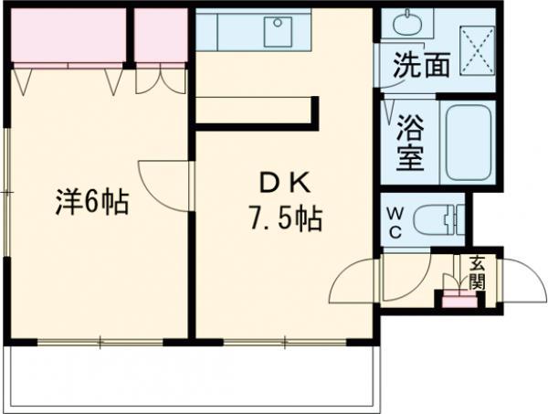 第三金田マンション(1DK/3階)の間取り写真