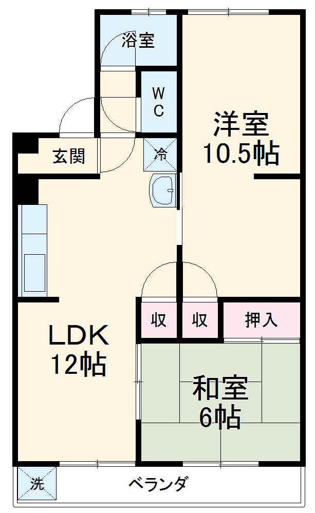 リアライズ自由ヶ丘(2LDK/2階)の間取り写真