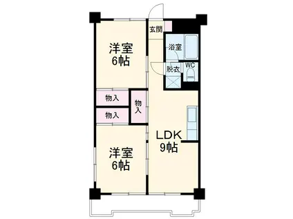 第3太田コーポ(2LDK/5階)の間取り写真