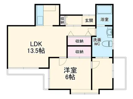 マルイハウスアネックス(1SLDK/2階)の間取り写真