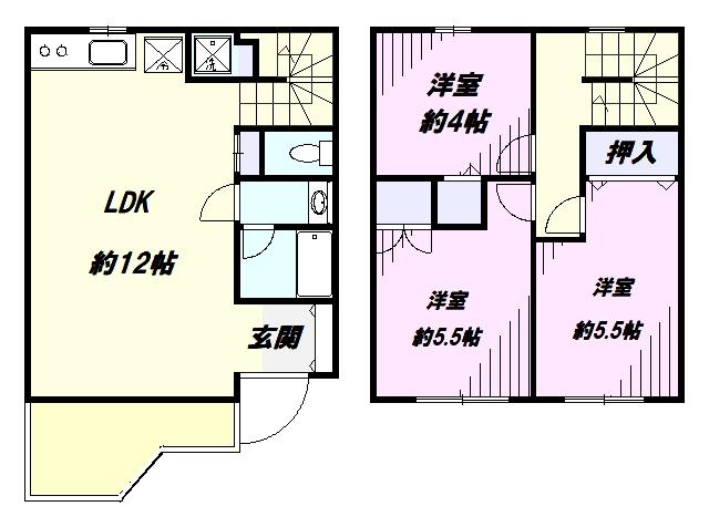 NICOLA鴨川(3LDK)の間取り写真