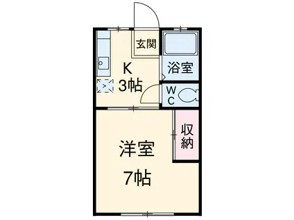 ハイツ内山(1K/1階)の間取り写真