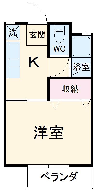 クレールK(1K/2階)の間取り写真