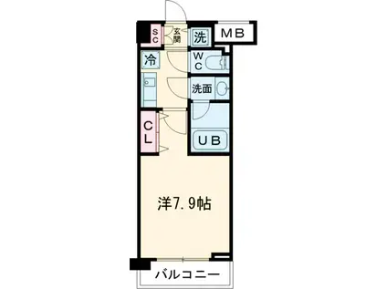 エミリブ下落合(1K/6階)の間取り写真