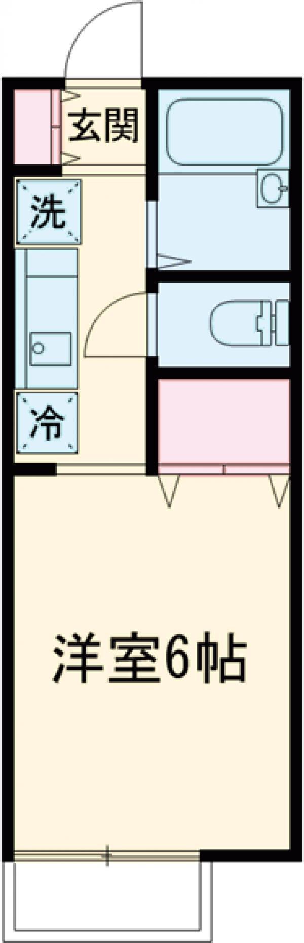 ドルフ北烏山D(1K/2階)の間取り写真