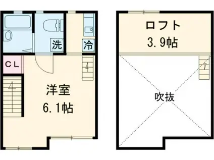 コート・ダ・千歳烏山(1K/2階)の間取り写真