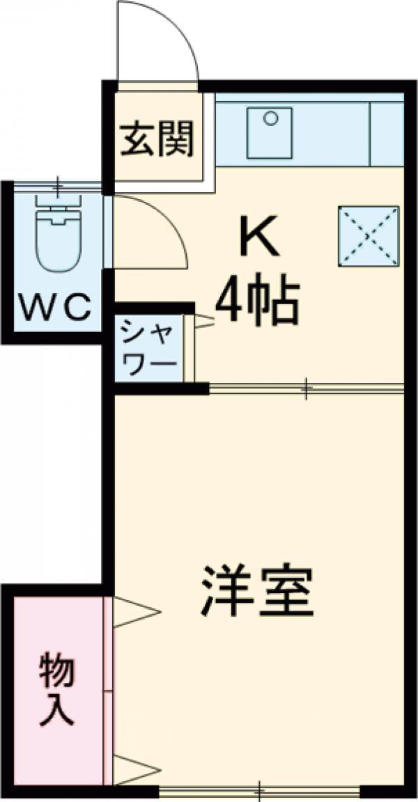 荒川荘(1K/1階)の間取り写真