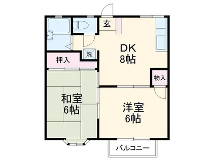 ボンドストリート2(2DK/2階)の間取り写真