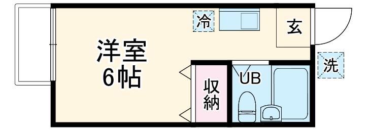 ミキハイツ(1K/2階)の間取り写真