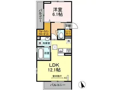 ハピネス日吉(1LDK/1階)の間取り写真