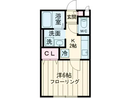 レジェンド(1K/1階)の間取り写真