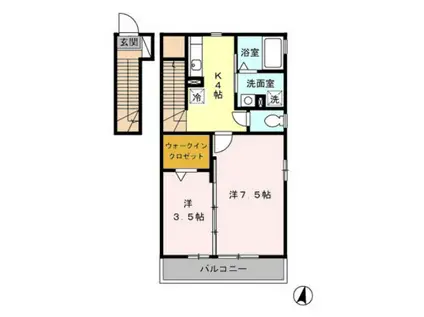 ファミーリエC(2K/1階)の間取り写真