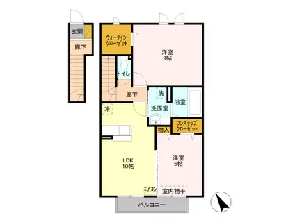 ピルム フローレスB棟(2LDK/2階)の間取り写真