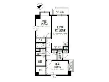 セリオ弐番館(2LDK/7階)の間取り写真