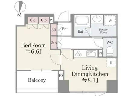 ボワエトワール立石(1DK/2階)の間取り写真