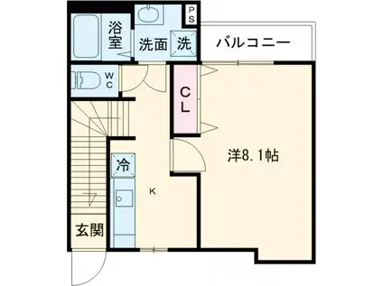 リブリ・みぽに(1K/2階)の間取り写真