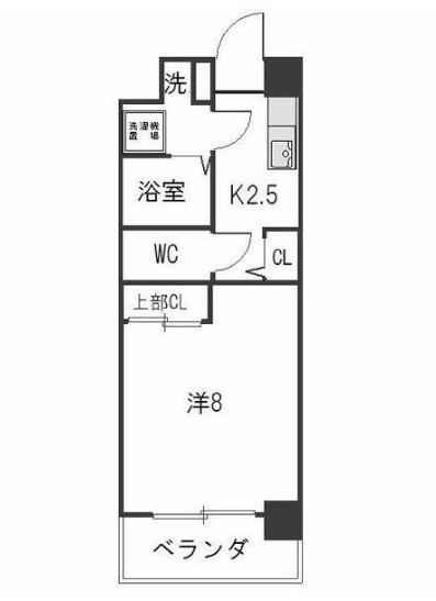 グランコート千種(1K/1階)の間取り写真