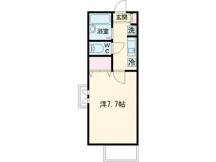 DELIAS(1K/1階)の間取り写真