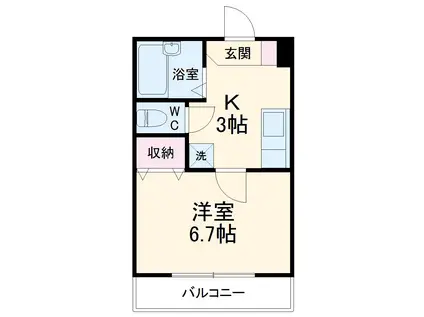 フレアコンフォール日吉 B棟(1K/3階)の間取り写真