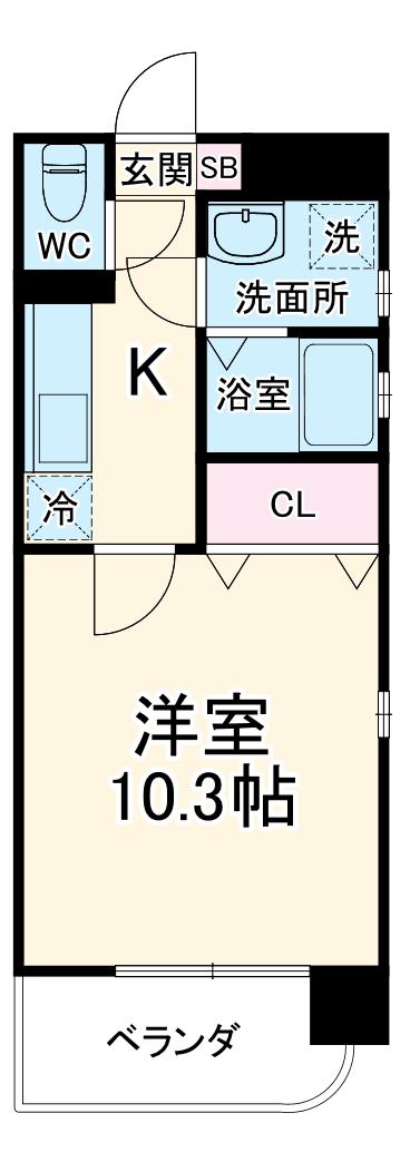シェドゥーヴル八事(1K/6階)の間取り写真