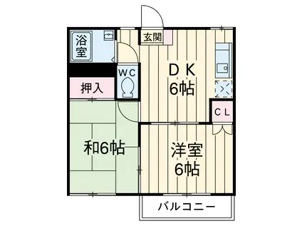 栄ハイツ(2DK/2階)の間取り写真