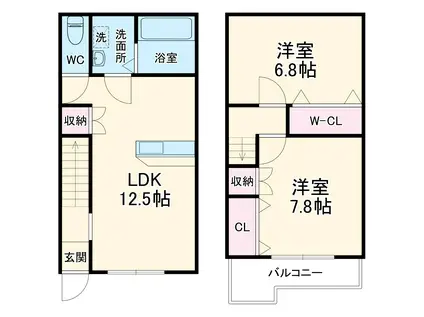 ストリームⅠ(2LDK)の間取り写真