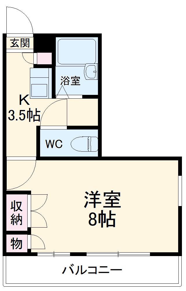埼玉新都市交通 内宿駅 徒歩14分 3階建 築29年(1K/3階)の間取り写真