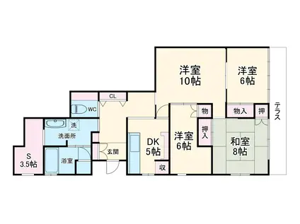 メープルマンション(4SDK/1階)の間取り写真
