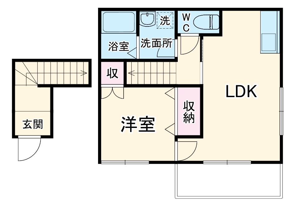 エルメゾン・エストK(1LDK/2階)の間取り写真