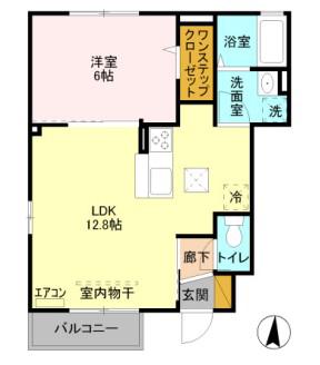 ジョージア(1LDK/1階)の間取り写真