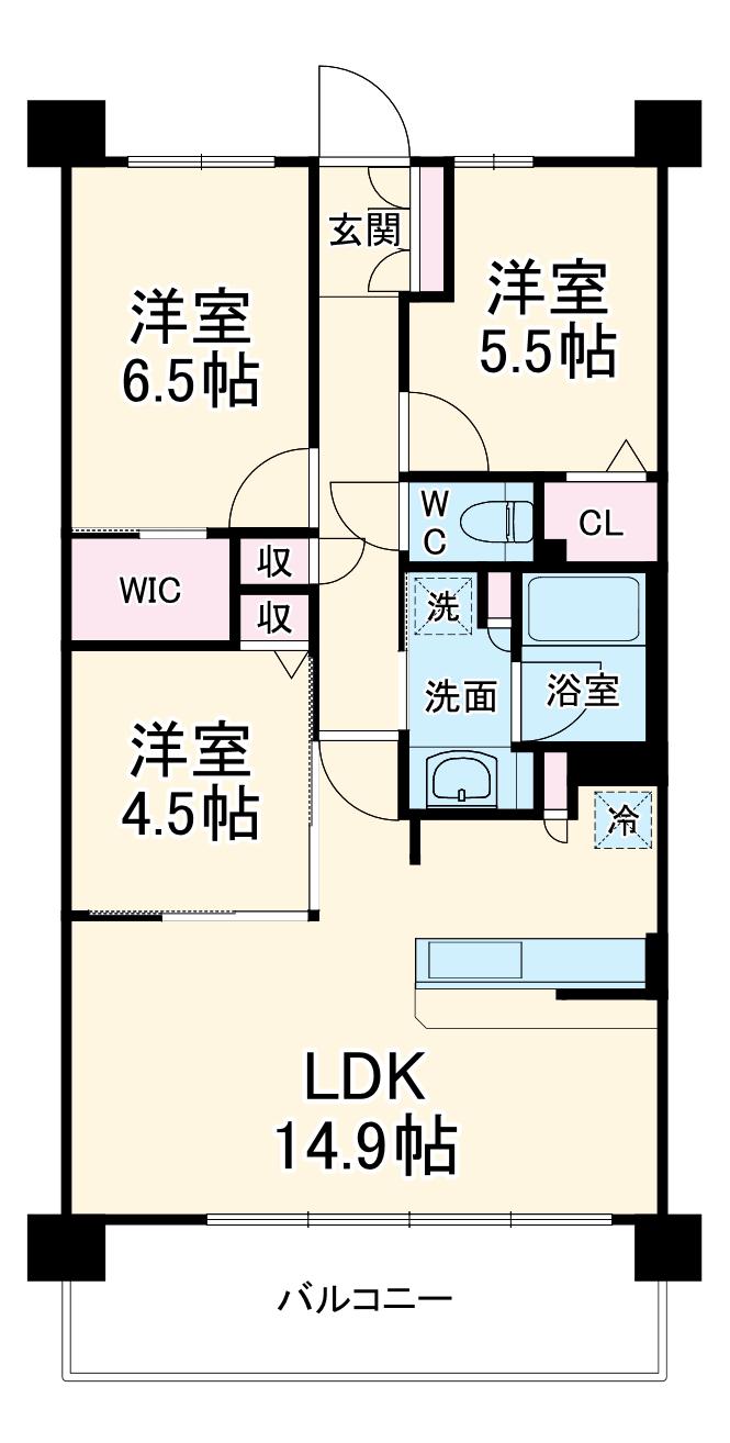 アデグランツ藤が丘(3LDK/2階)の間取り写真