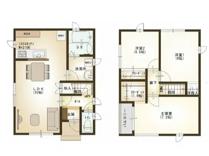 高崎線 上尾駅 徒歩18分 2階建 築13年(3LDK)の間取り写真