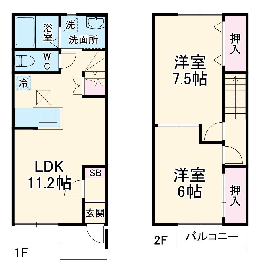 Collina(2LDK)の間取り写真