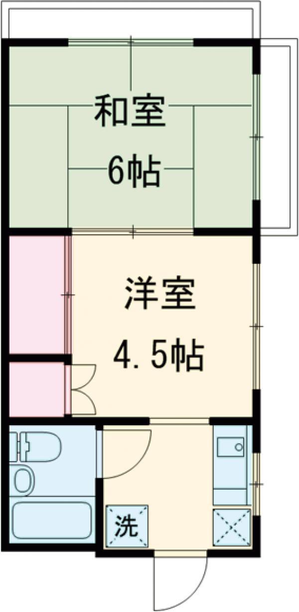 プレステージ尾崎(2K/2階)の間取り写真