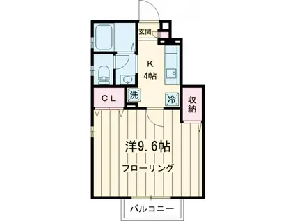 パ-シモンガーデンサエキA(1K/1階)の間取り写真