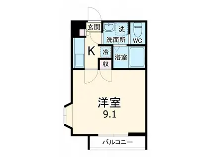 プロヴァンス上尾STA(1K/1階)の間取り写真