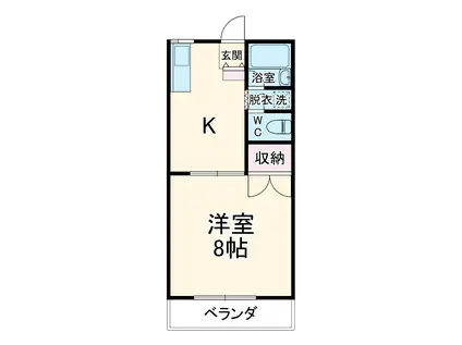 清和レジデンス(1K/2階)の間取り写真