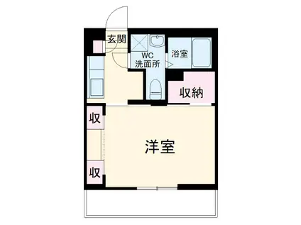 リブリ上尾(1K/2階)の間取り写真