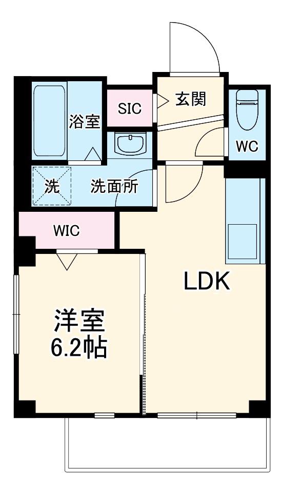 ラシーネ自由ヶ丘(1LDK/3階)の間取り写真