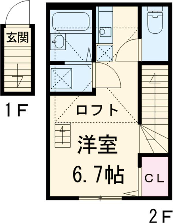 インベストビギン柴又Ⅱ(ワンルーム/2階)の間取り写真