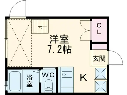 チトカラアパートメント(ワンルーム/1階)の間取り写真