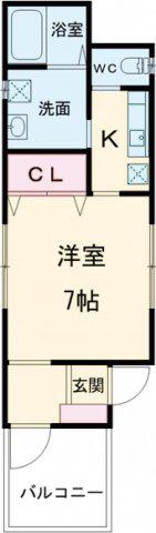 市川ビルⅡ(1K/2階)の間取り写真