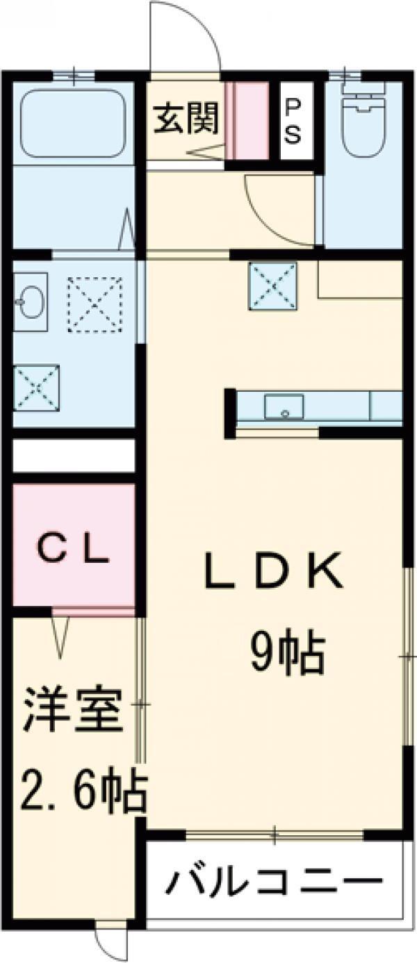 オトアⅡ(1LDK/1階)の間取り写真