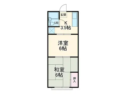 藤美ハイツ(2K/2階)の間取り写真