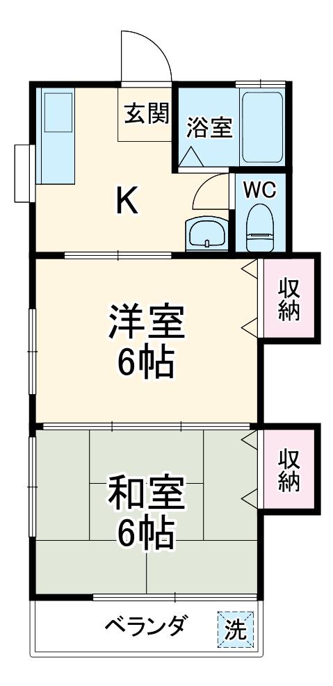 コーポ井上(2K/2階)の間取り写真