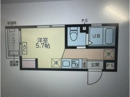 ホワイトパレス(1K/3階)の間取り写真