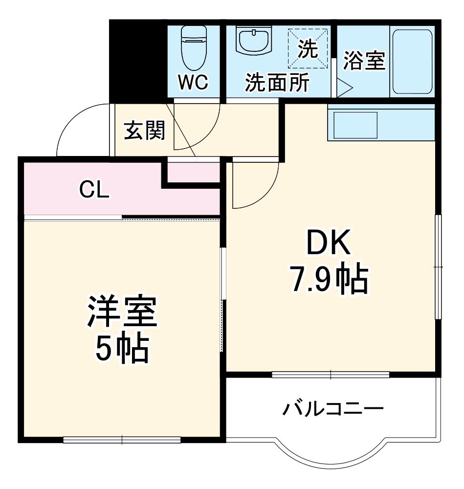 サンコート宮原(1DK/3階)の間取り写真