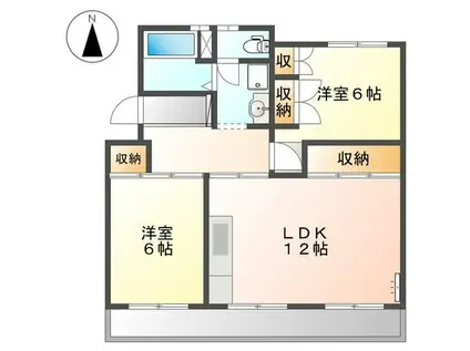 マンションてんじん(2LDK/3階)の間取り写真