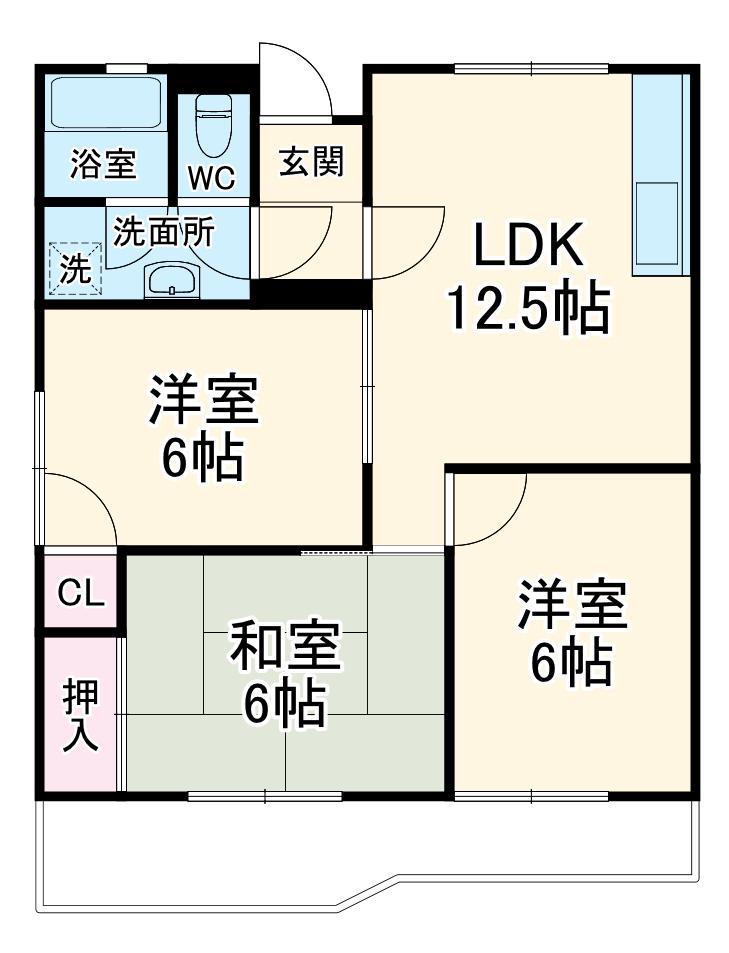 坂本マンション(3LDK/2階)の間取り写真