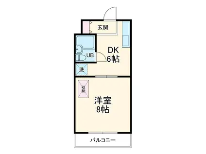 ステラハウス(1DK/3階)の間取り写真